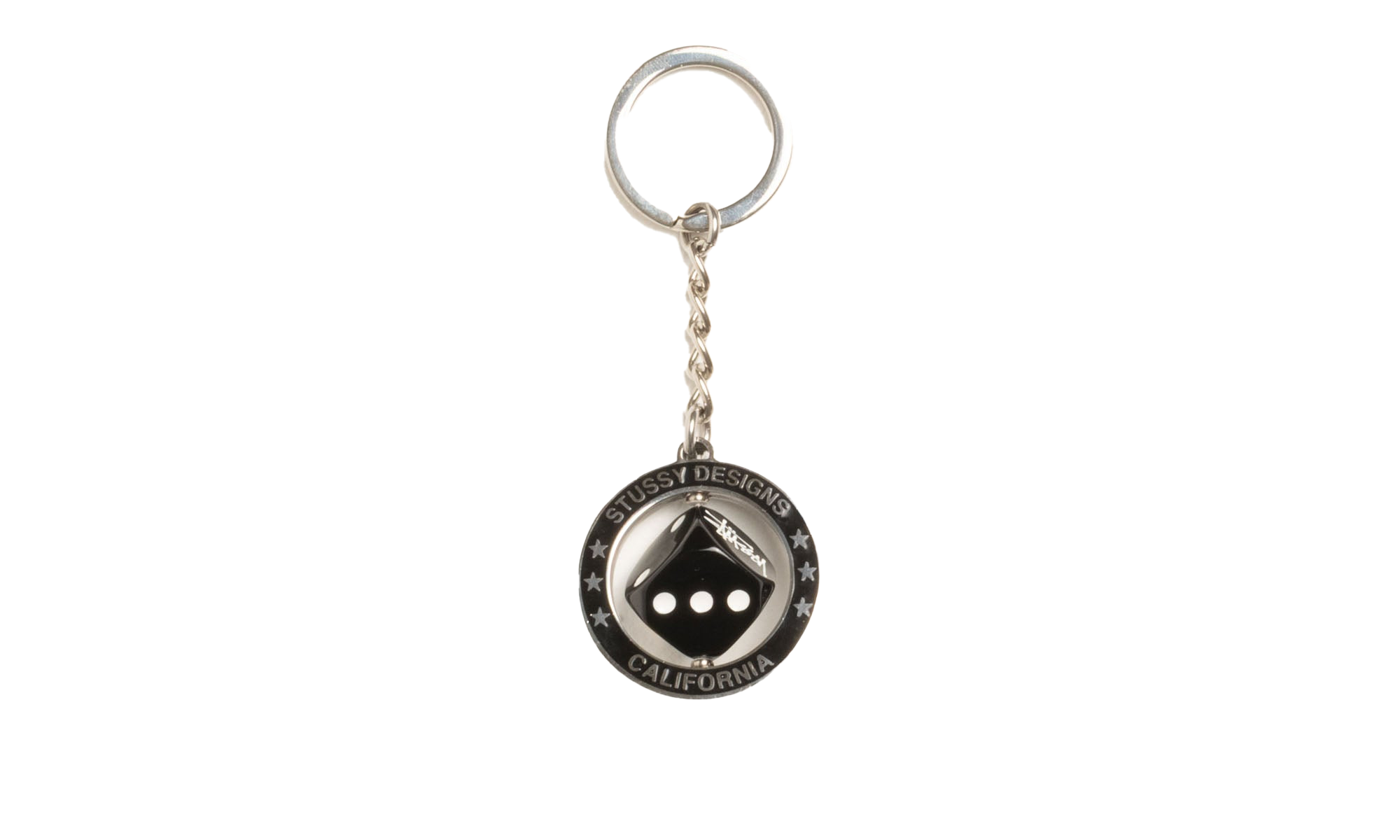 SPINNING DICE KEYCHAIN "Silver" STUS331
