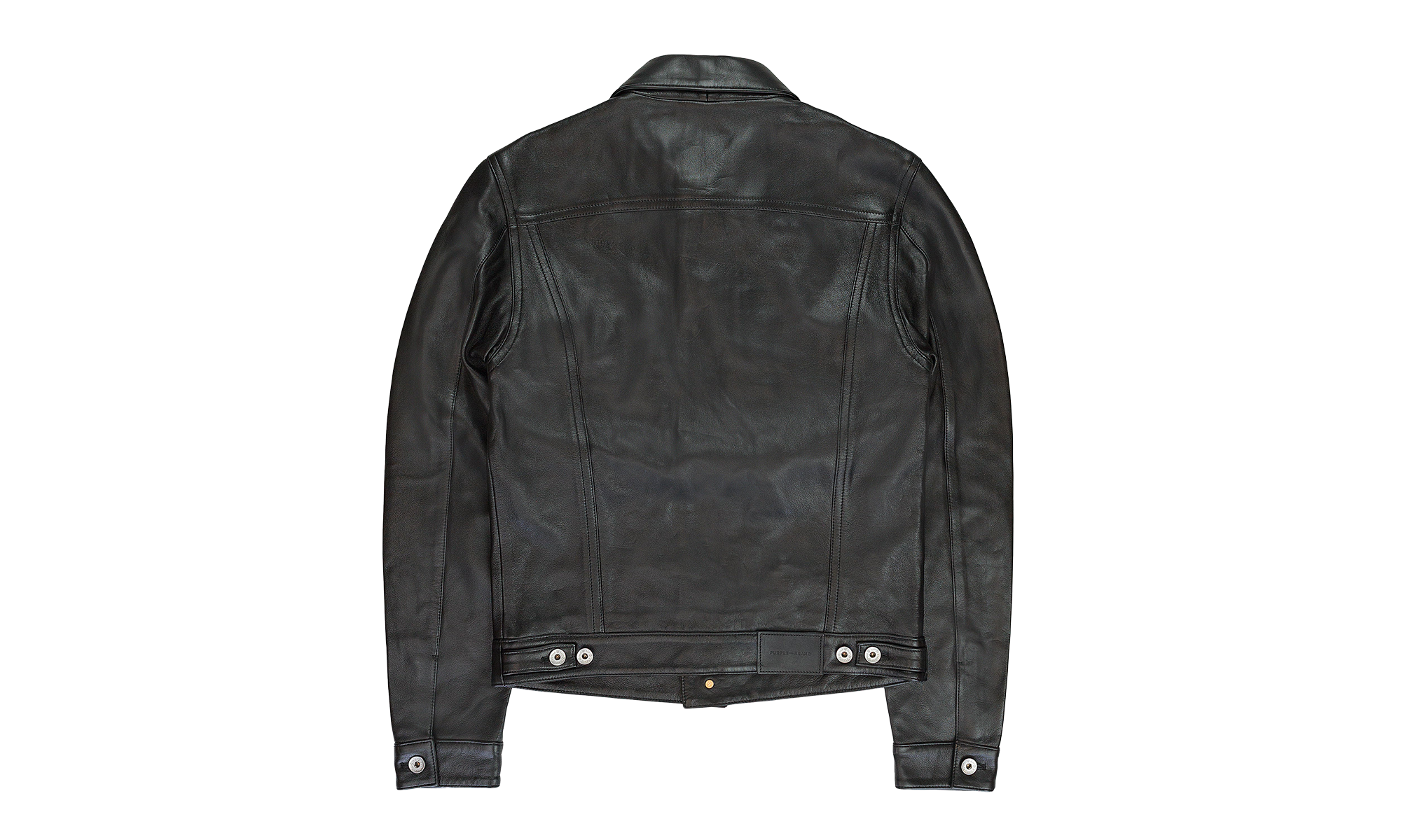 LEATHER TRUCKER JACKET "Black" P028 LTBB423