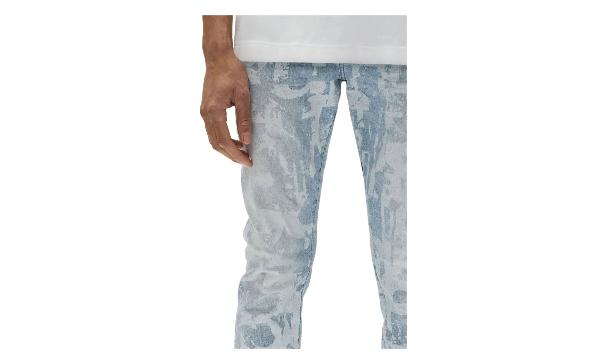 Skinny Grunge Print Jean "Light Indigo" P001 SGGT325