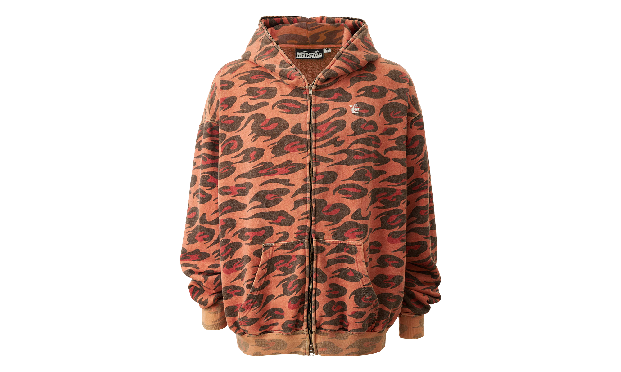 Sunfaded Cheetah Zip-Up Jacket "Red" HSR269