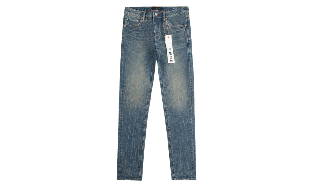 Crackle Coated Denim "Mid Indigo" P001 SICR424