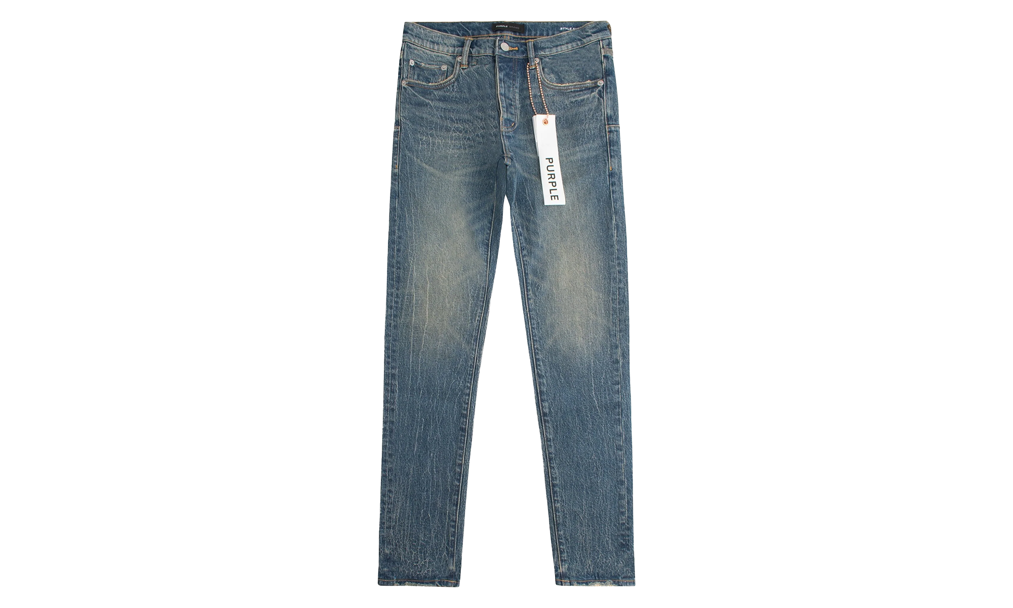 Crackle Coated Denim "Mid Indigo" P001 SICR424