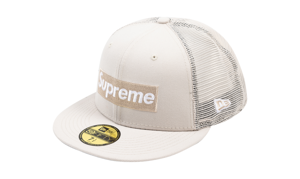 Supreme Box Logo Mesh Back New Era Hat "Stone" SU23215