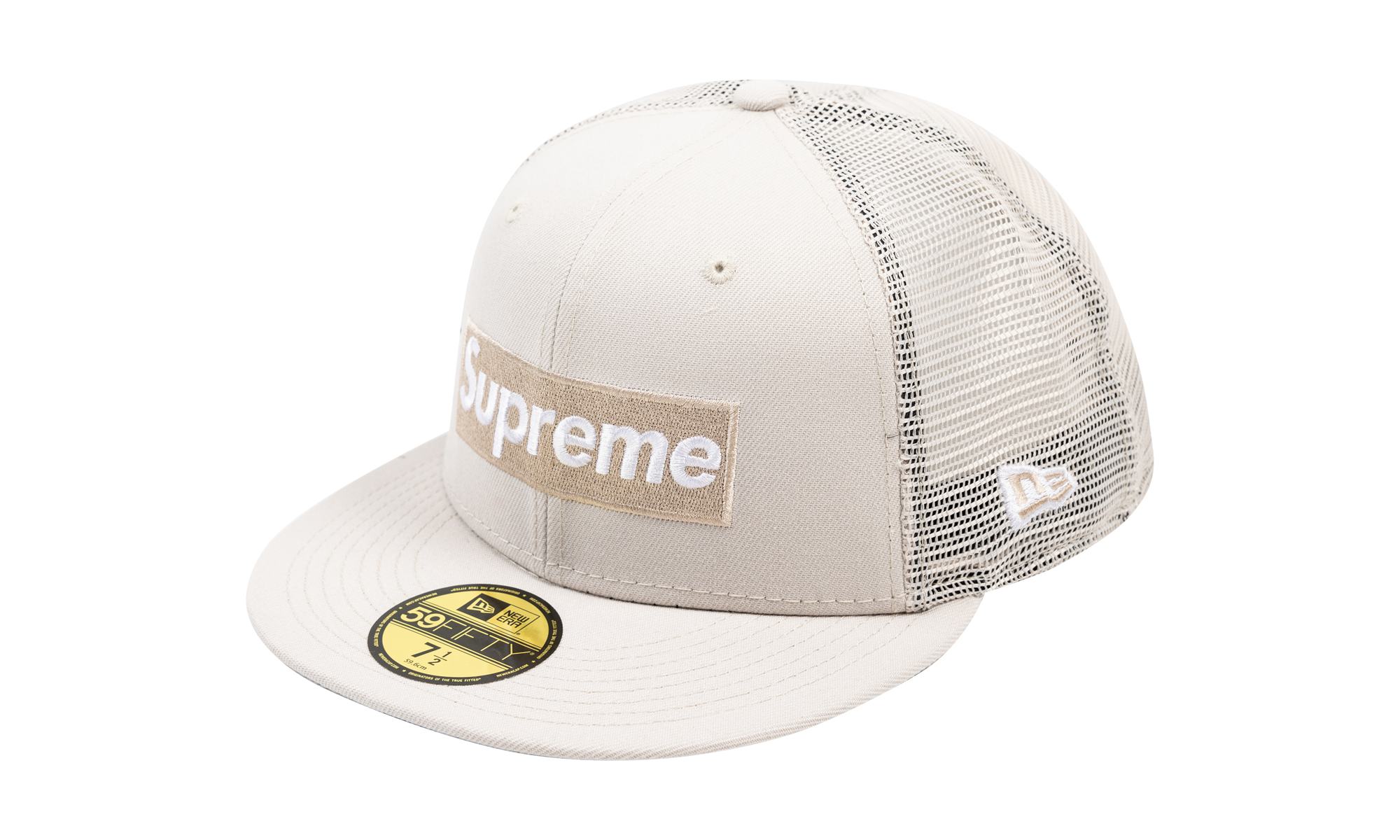 Supreme Box Logo Mesh Back New Era Hat "Stone" SU23215