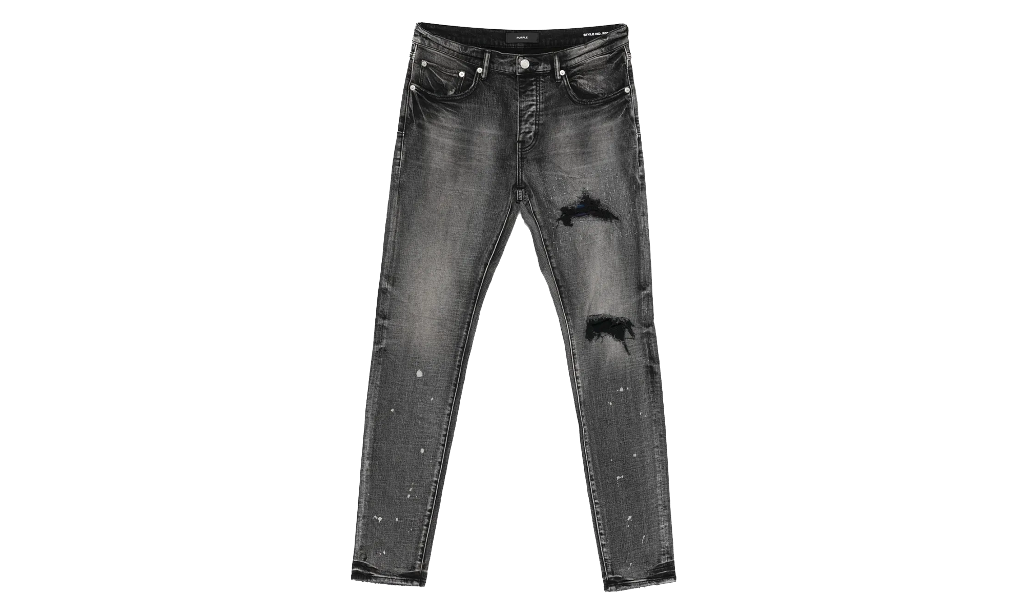 P001 Plaid Patch Jeans "Washed Black" P001 SYDB425