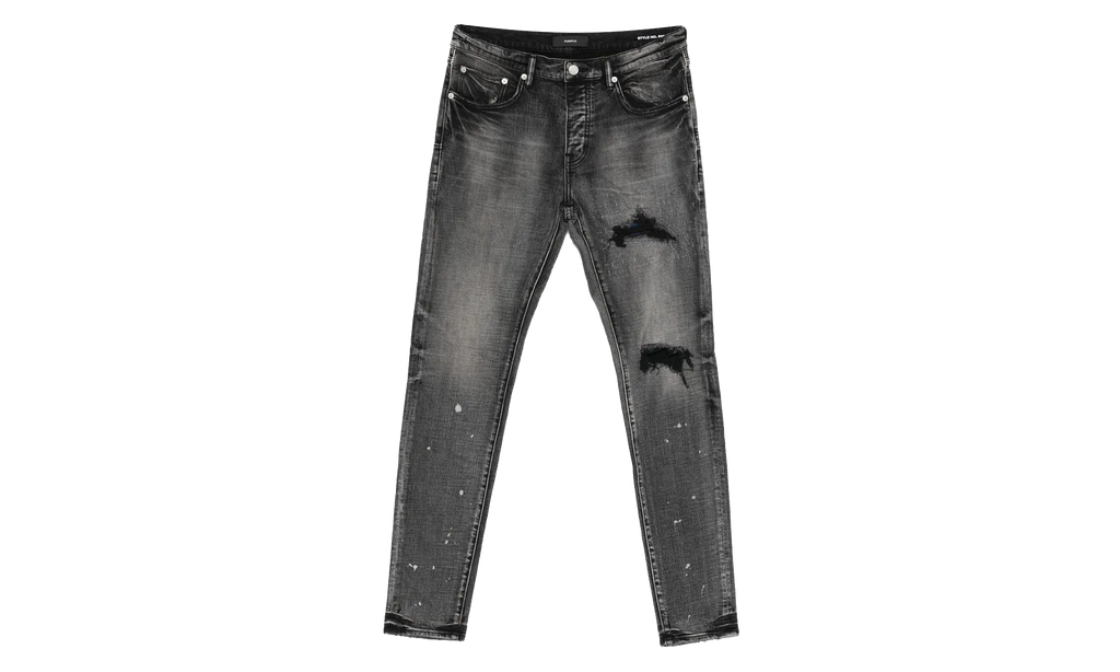 P001 Plaid Patch Jeans "Washed Black" P001 SYDB425