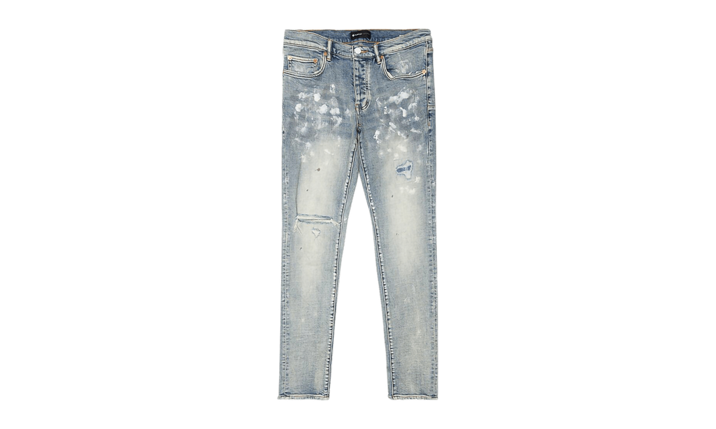 Slim Fit Jeans "LIGHT INDIGO PAINT BLOWOUT" P001 LIA