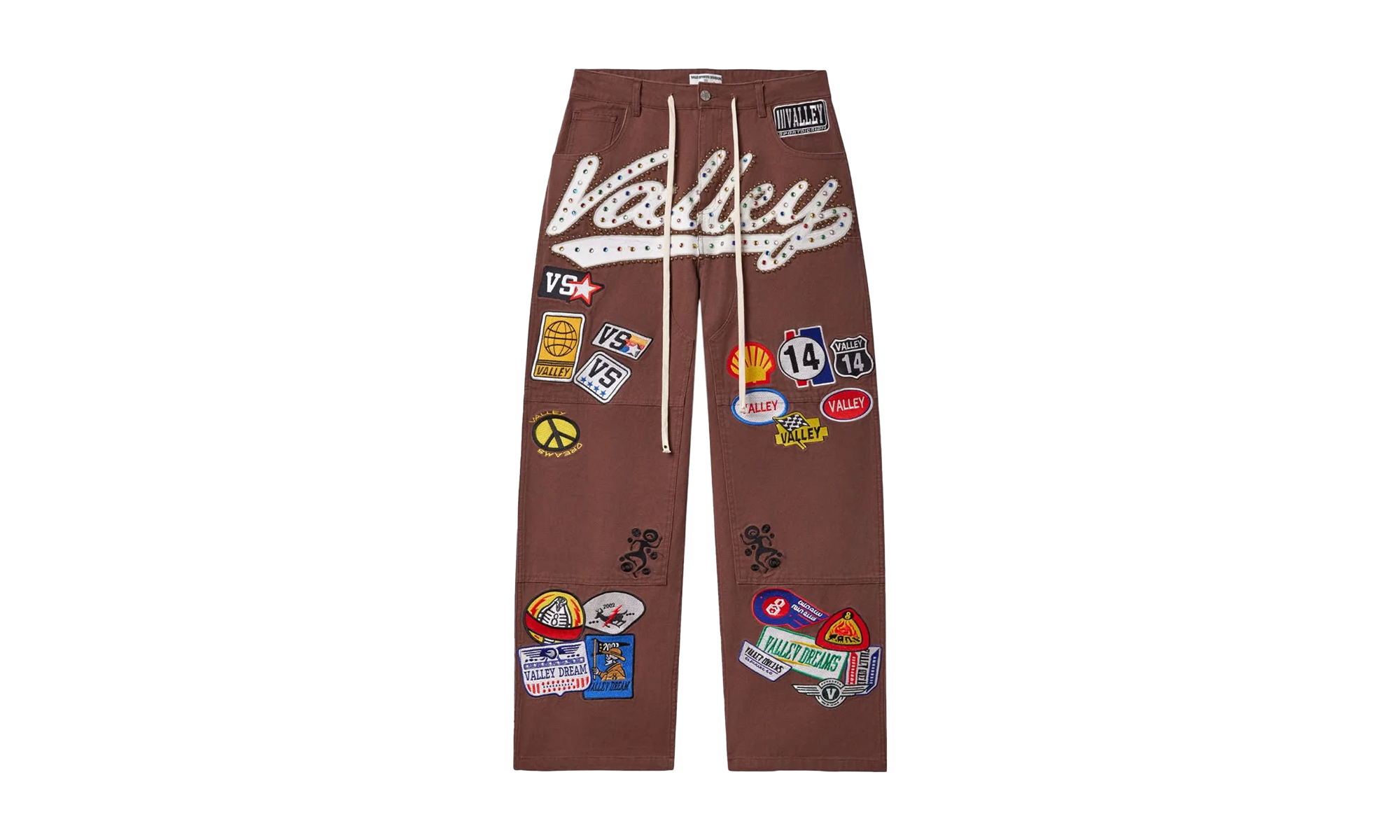 DIV Jeweled Patch Valley Denim Carpenter Pants "Brown" 8O9YM2JL