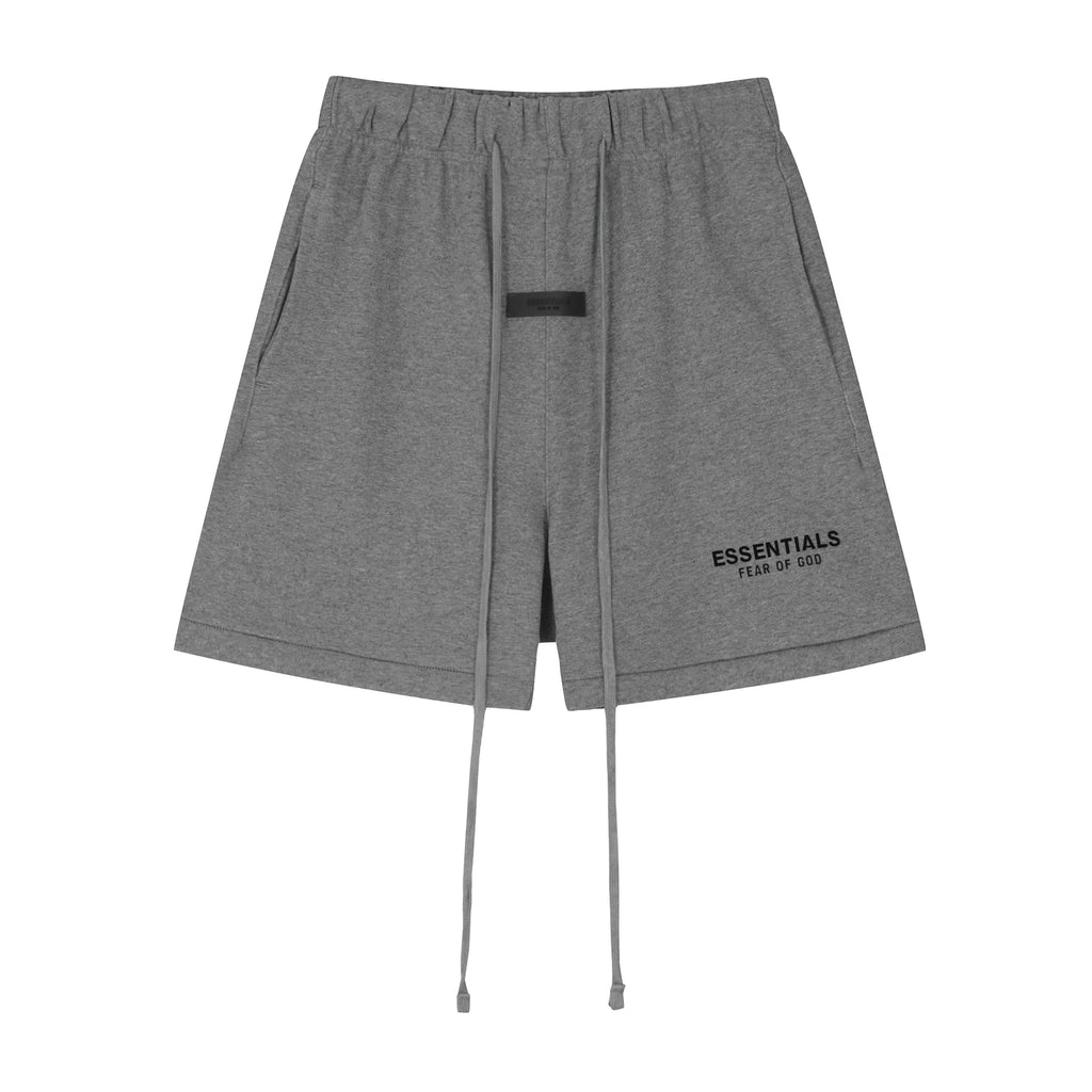 Fear of God Essentials 518 Fear Of for Men SS22ESSENTIALSFlockedDrawstringHigh-StreetShorts 黑色 深灰 浅灰S XL 批65