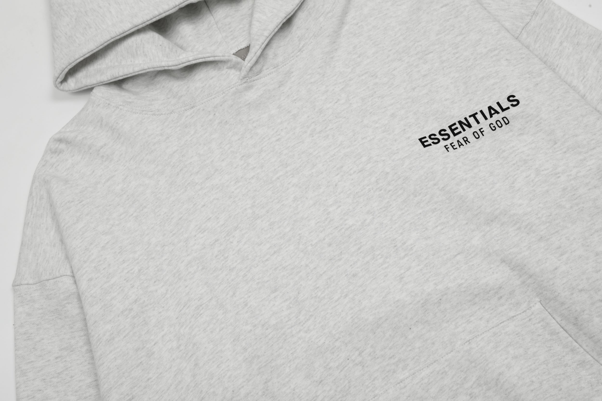 Fear of God Essentials 8803 Fear Of for Men SS22ESSENTIALSFlockedHigh-StreetHoodie 黑色 深灰 浅灰S XL 批105