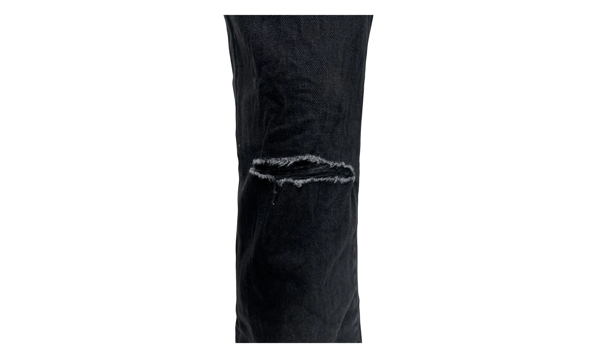 Rinse Knee Slit Denim "Black" P002 NDBR825