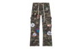 Patchwork Flared Cargo Pants "Camo Green" GS096