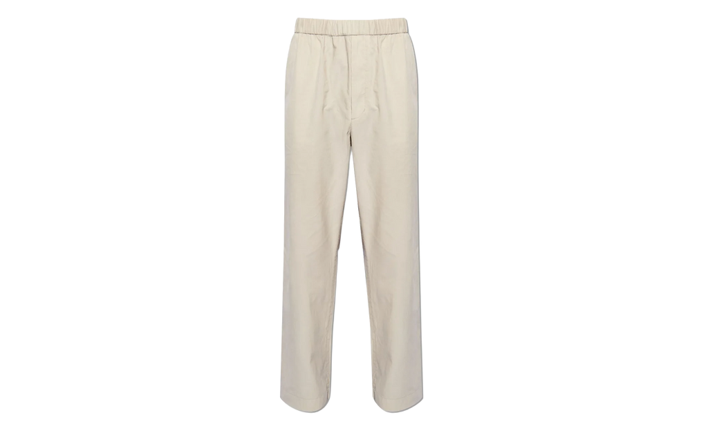 Elasticated-Waist Corduroy Trousers "White" MON05