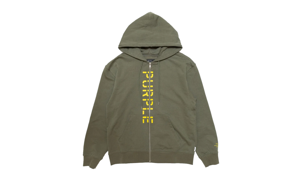 French Terry Stencil Logo Zip Hoodie "Military" P411 FMSZ222