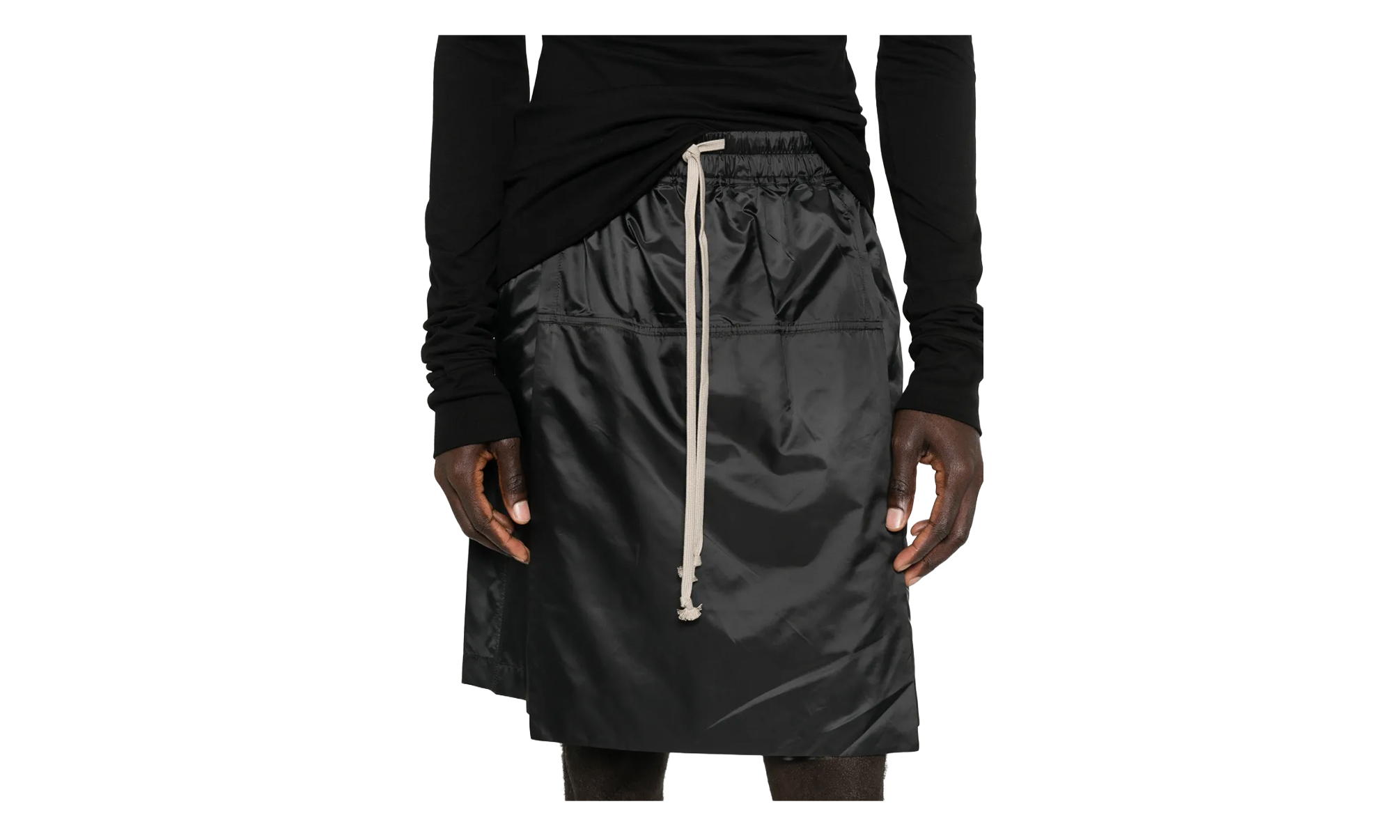Rick Owens Woven Kilt Shorts "Black" MON32