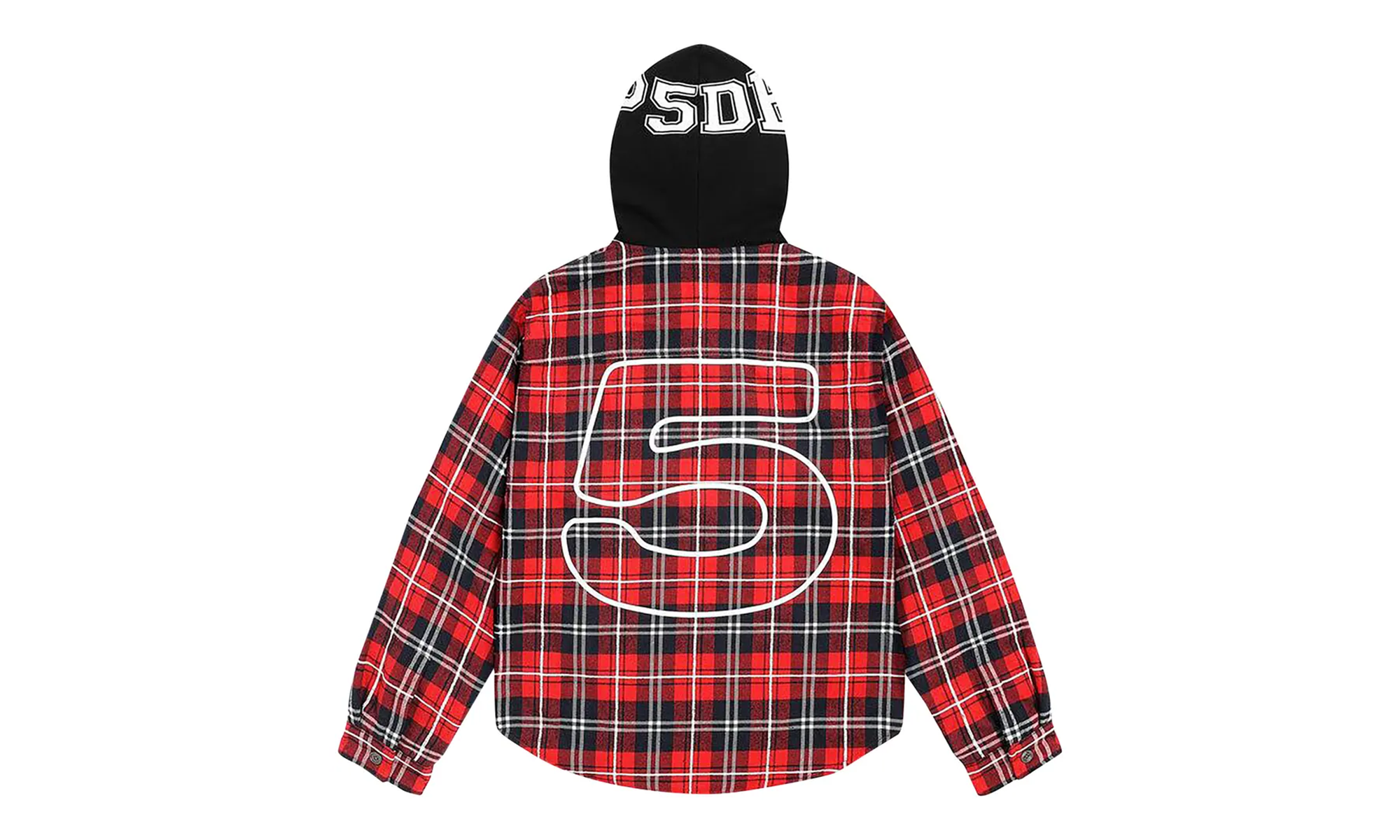 Hooded Zip Flannel Shirt Jacket "Red Plaid" SP5der227
