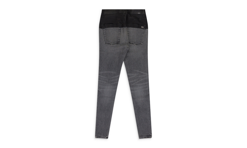 Contrast Leather Skinny Jeans Wmns "Grey" PS22WDS071_BLUE