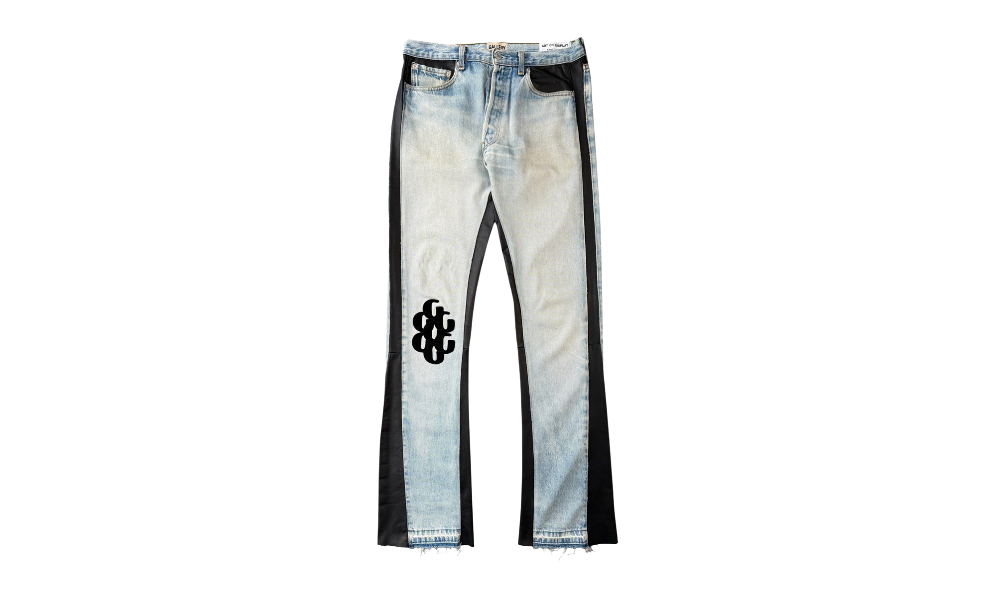 Bronco Leather Flare G Patch Jeans "Indigo Black" GD107