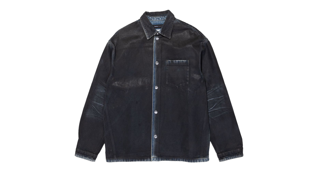 COATED SHIRT JACKET "Black" P034 CSJB423