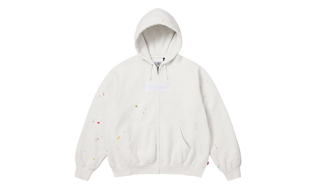 MM6 Maison Margiela Box Logo Zip Up Sweatshirt "SS26 - White" SU27171