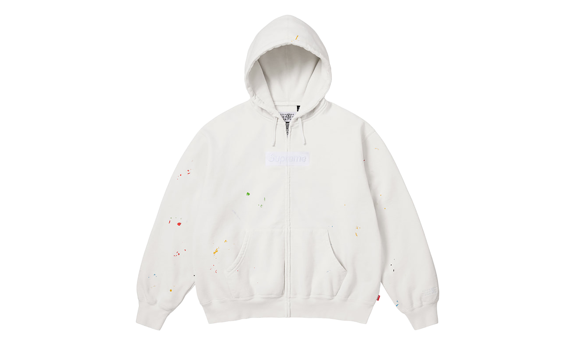 MM6 Maison Margiela Box Logo Zip Up Sweatshirt "SS26 - White" SU27171