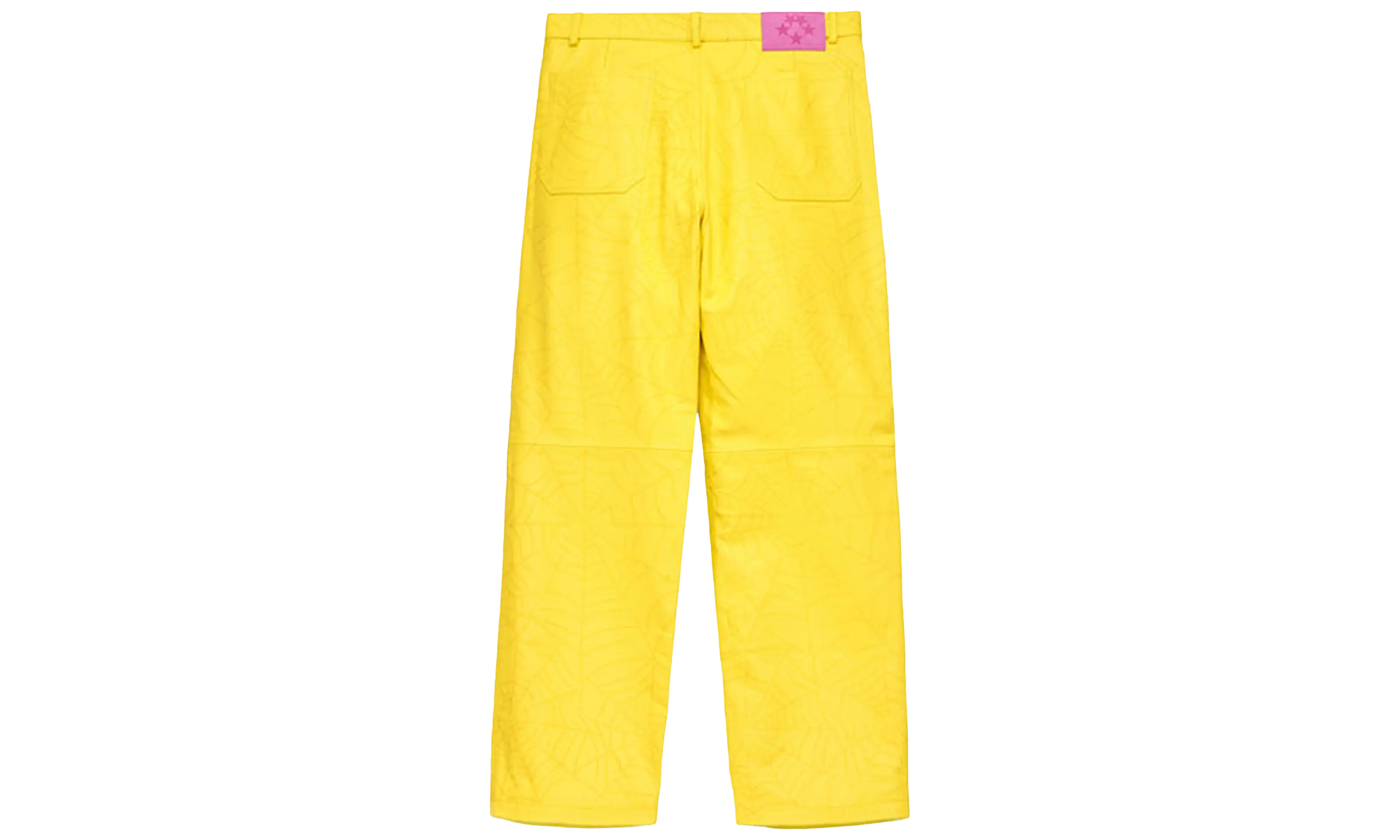 Sp5der Debossed Web Leather Pant "Yellow" M11PA006W2YL