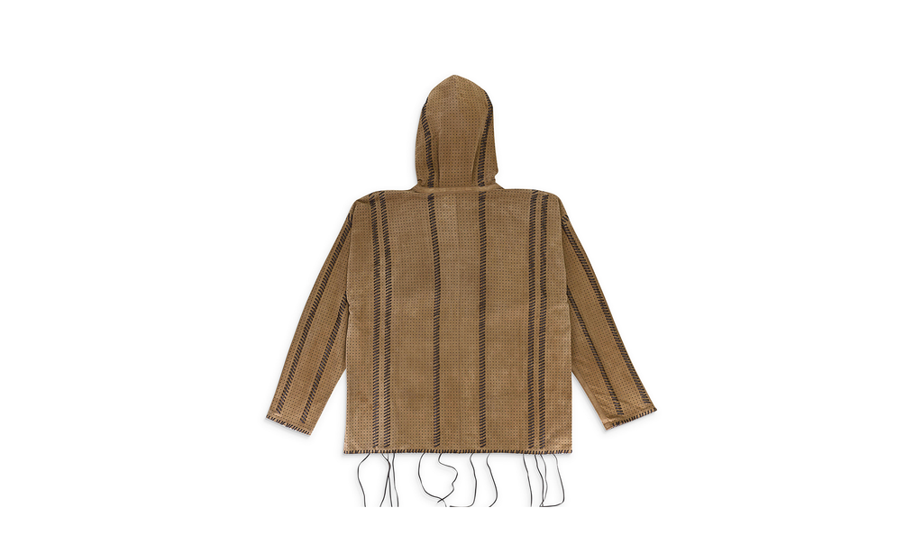 PERFORATED WHIP HOODIE "Mink/Charcoal" SS22MLH002