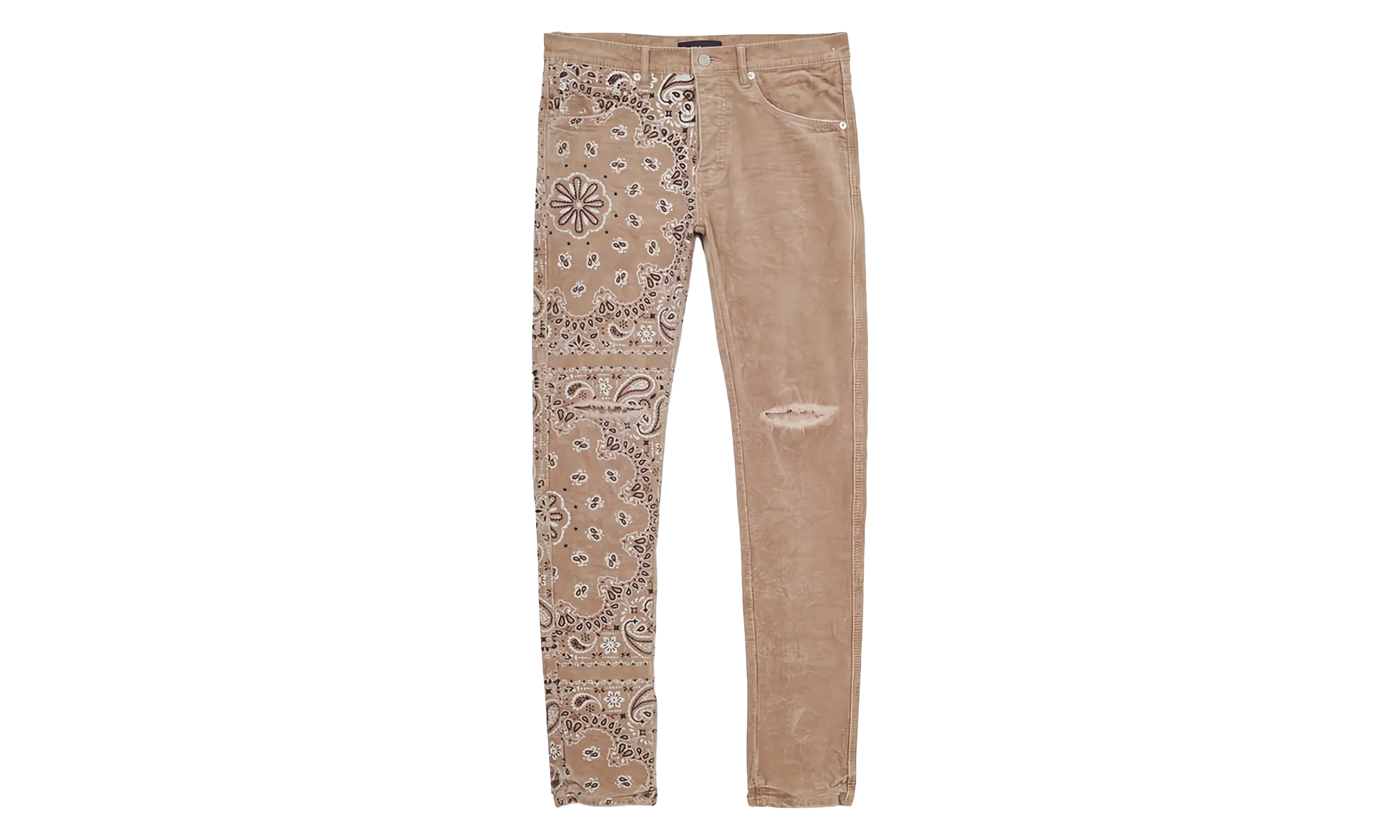Corduroy Bandana Print Jeans "Olive" P001 CBPO222