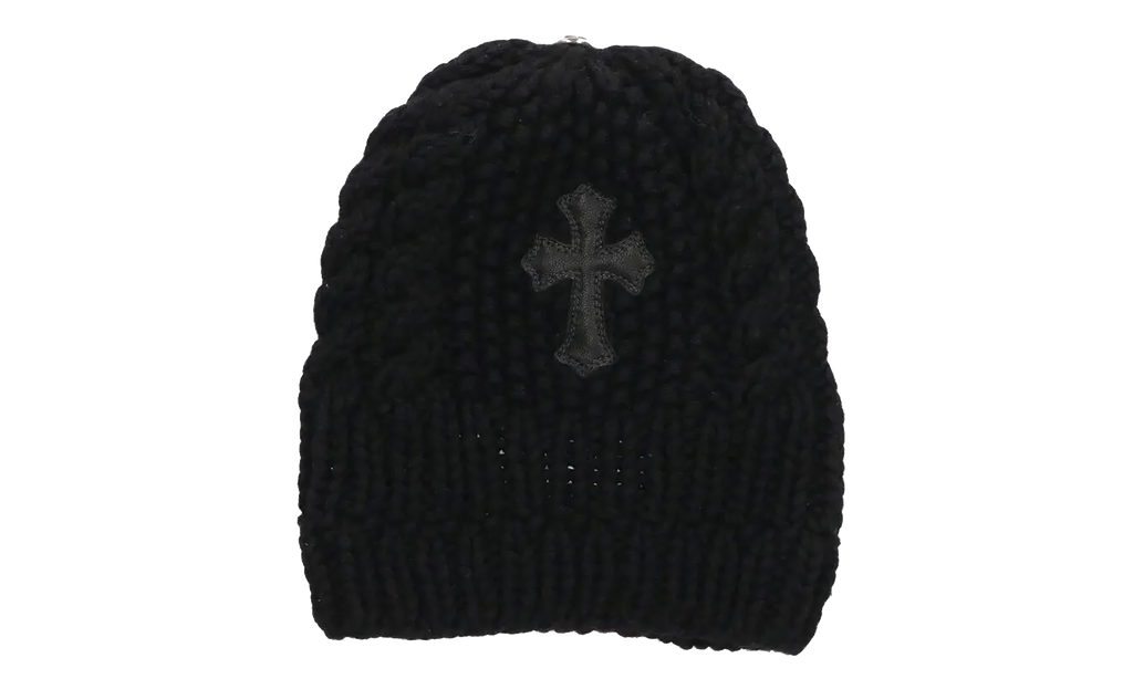 Leather Cross Patch Beanie "Black" CHRM0768