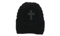 Leather Cross Patch Beanie "Black" CHRM0768