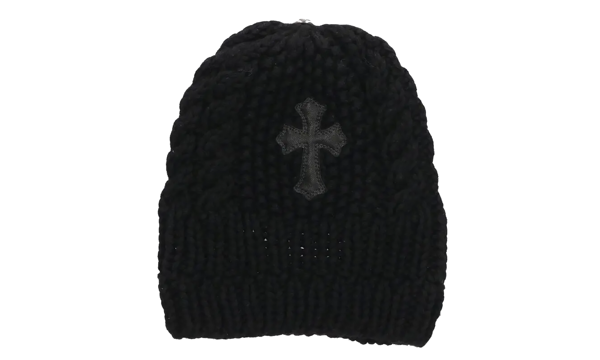 Leather Cross Patch Beanie "Black" CHRM0768