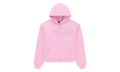 Rhinestone Script Zip Hoodie "Light Pink" SP5der349
