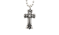 Double Cross Silver Pendant & Ball Chain "Silver" CHRM0666