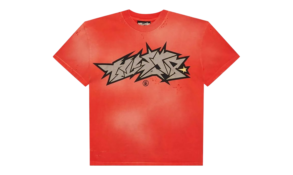 Crack Print T-Shirt "Red" HSR043