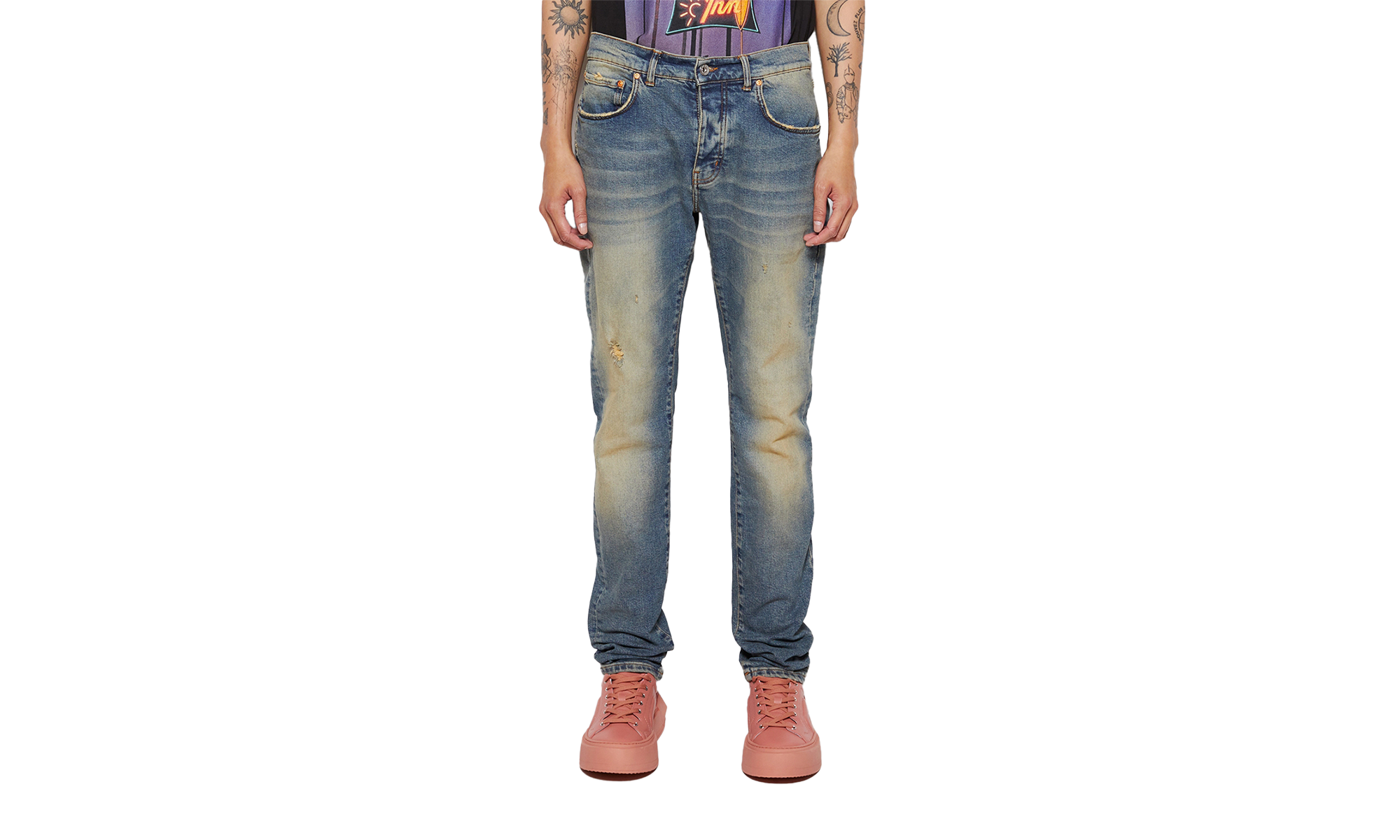 WORN MID INDIGO FADE "Blue" P001 WMIF123