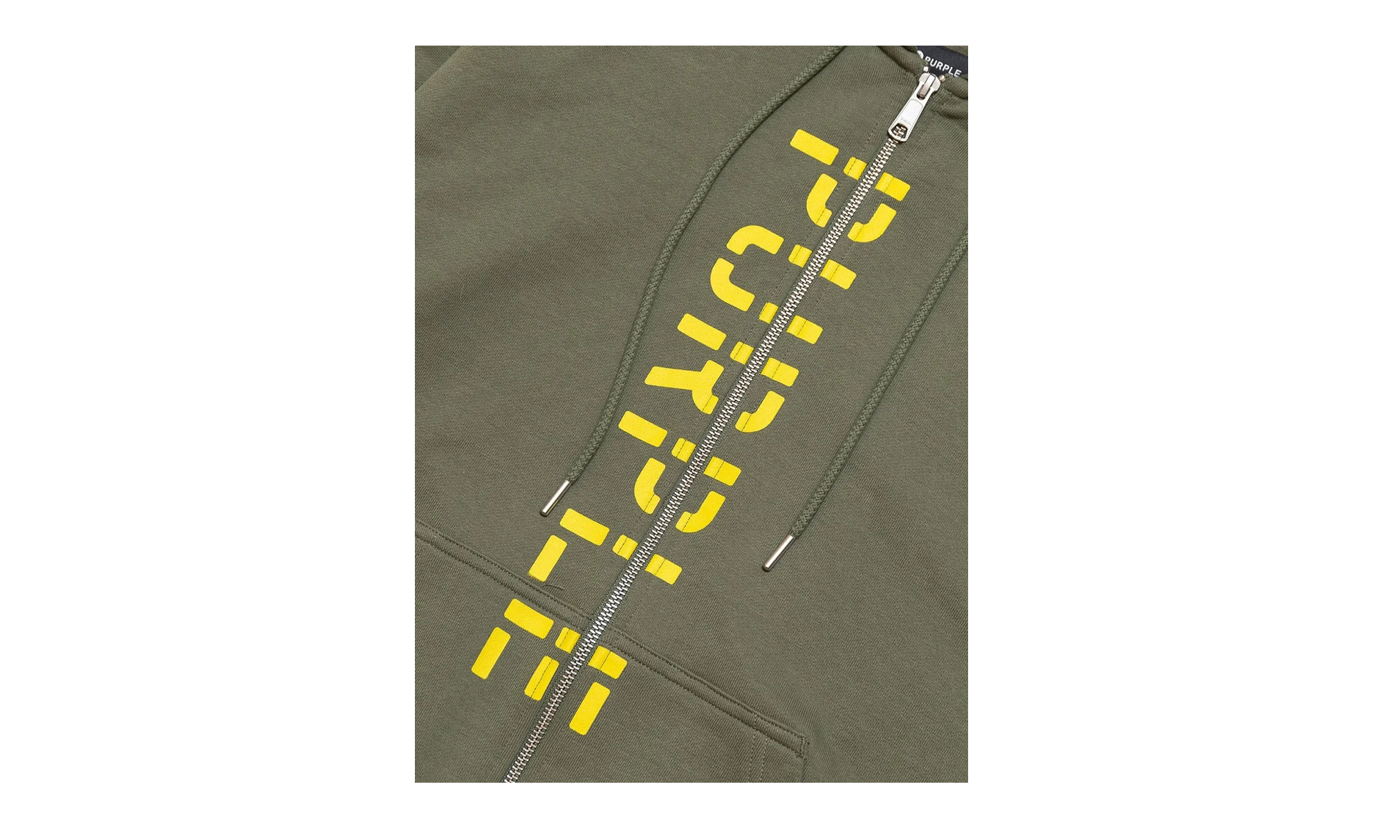 French Terry Stencil Logo Zip Hoodie "Military" P411 FMSZ222
