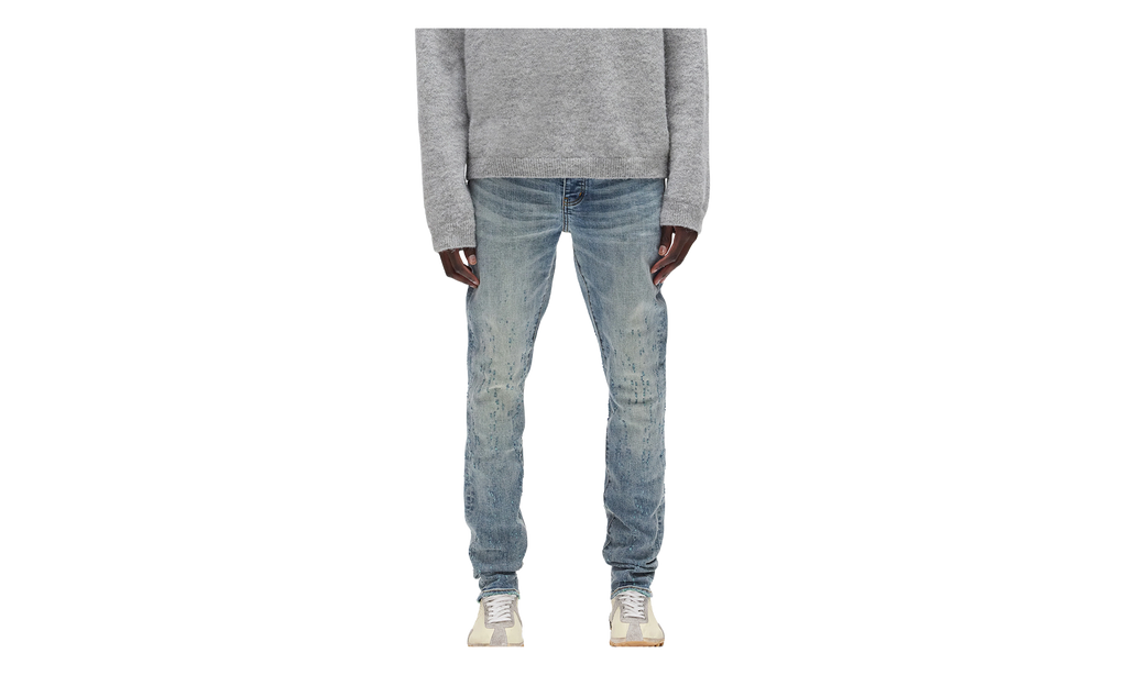 P001 Weft Buckshot Jeans "Mid Indigo" P001 CWBK425