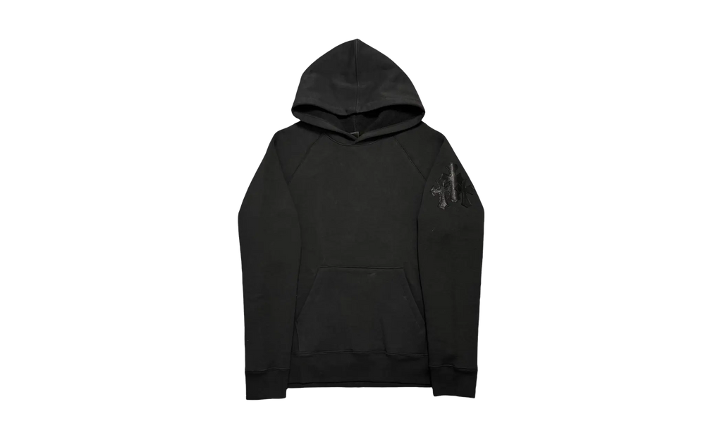 Triple Cross Leather Patch Pullover Hoodie "Black" CHRM0471