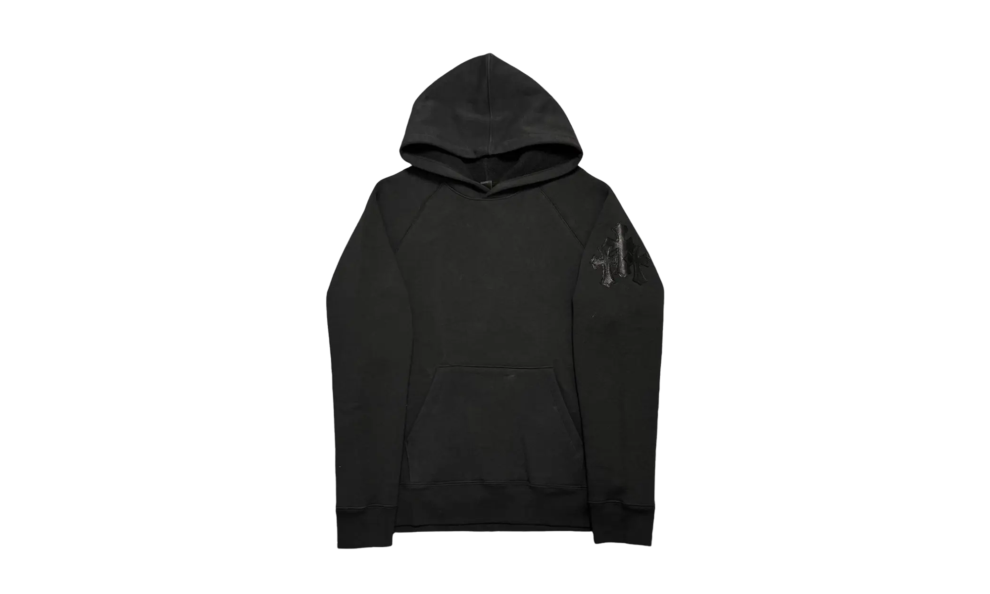 Triple Cross Leather Patch Pullover Hoodie "Black" CHRM0471