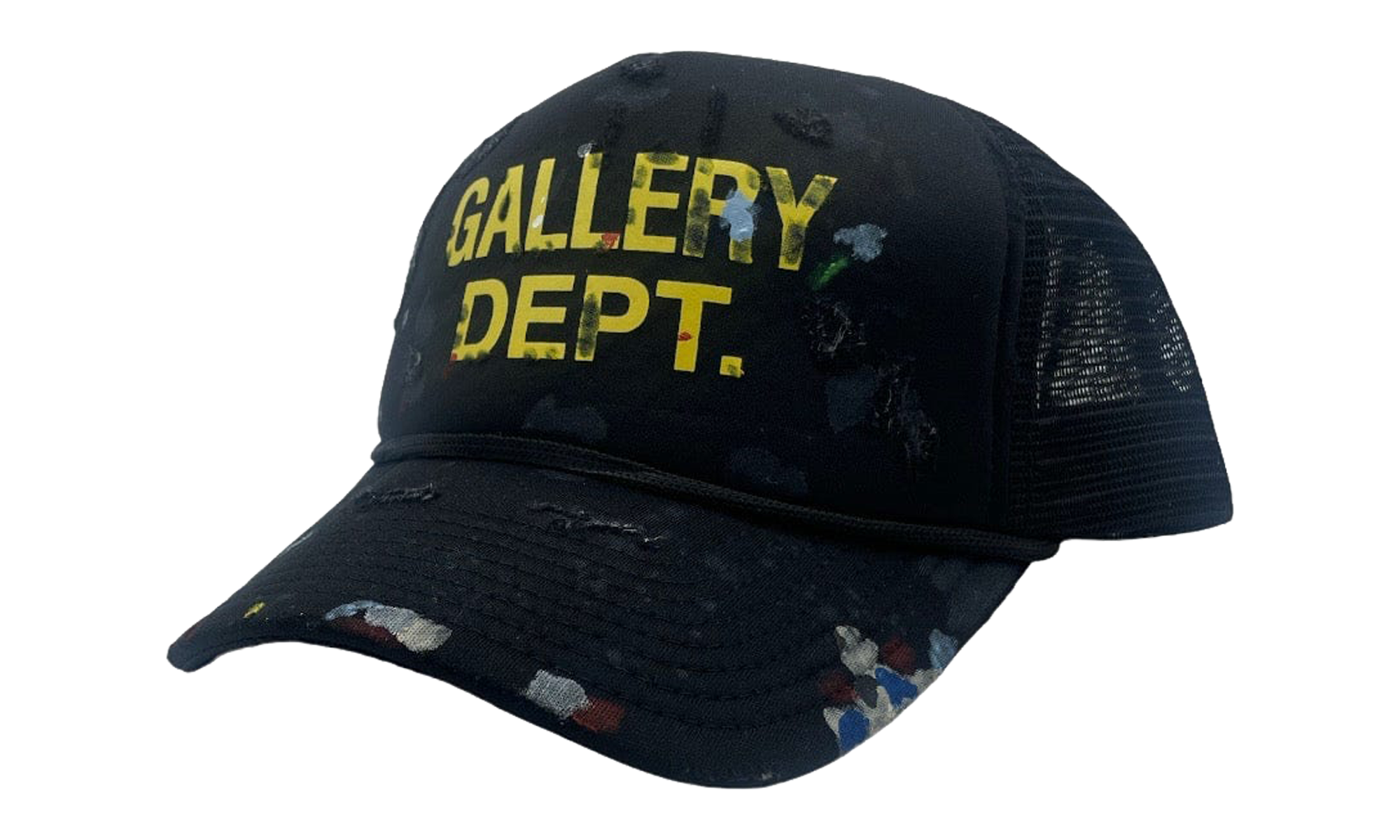 Distressed Paint Splatter Trucker Hat "Black" GD133