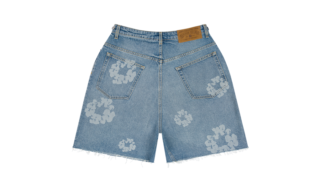 Laser Wreath Denim Short "Blue" DT153