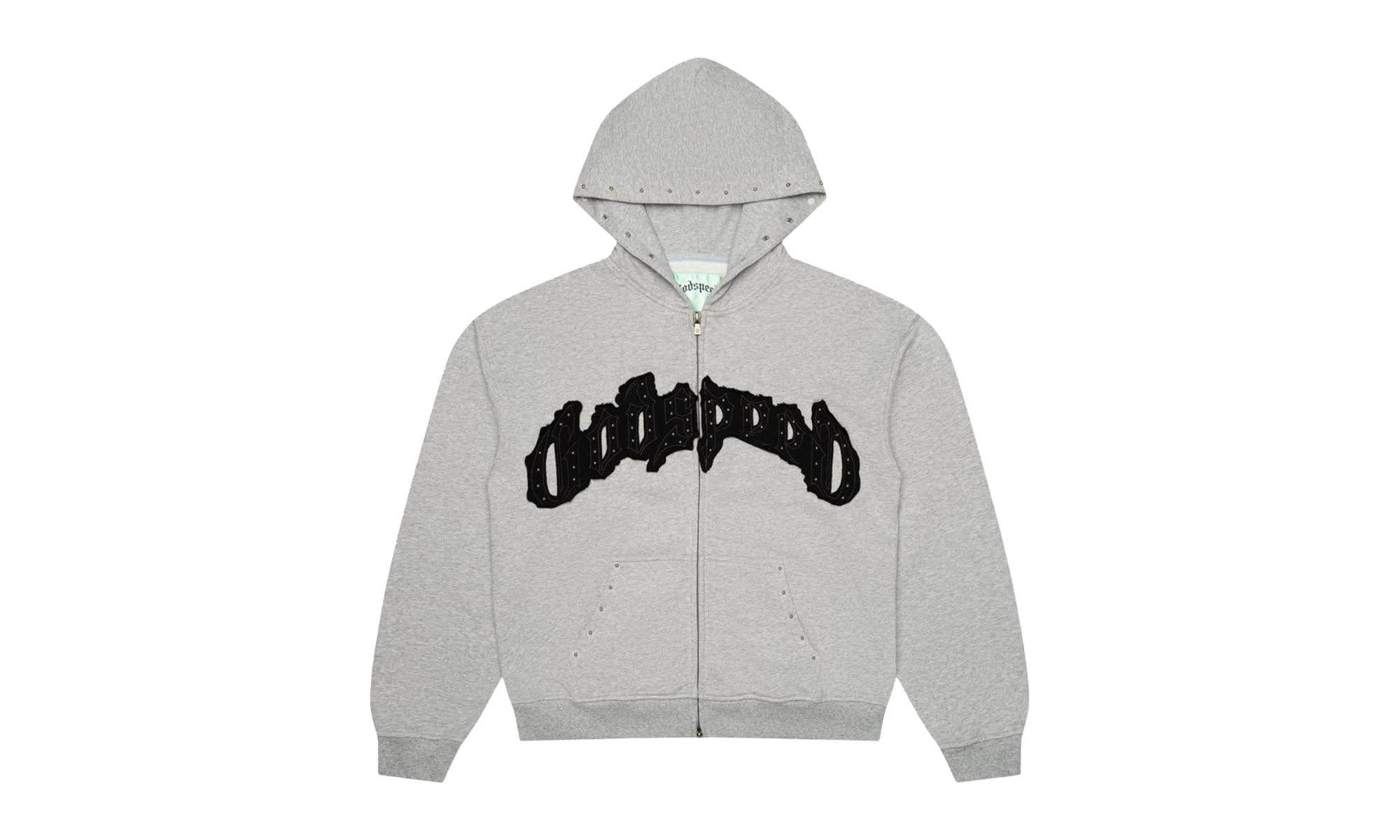 Symmetric Studded Hoodie "Grey / Black" K5RFUZ4A