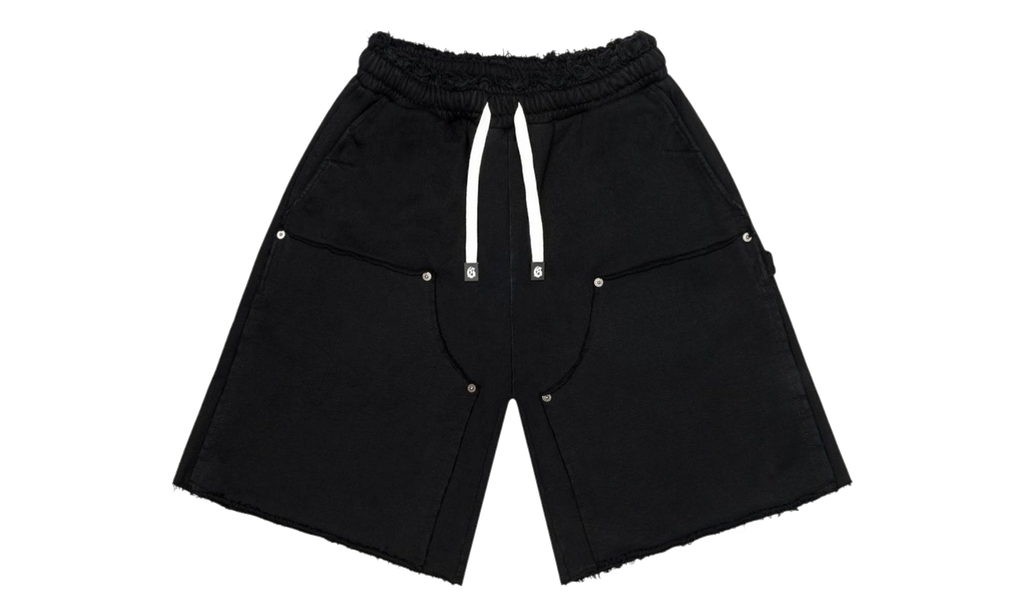 Distressed Carpenter Flat Shorts "Black" GS169