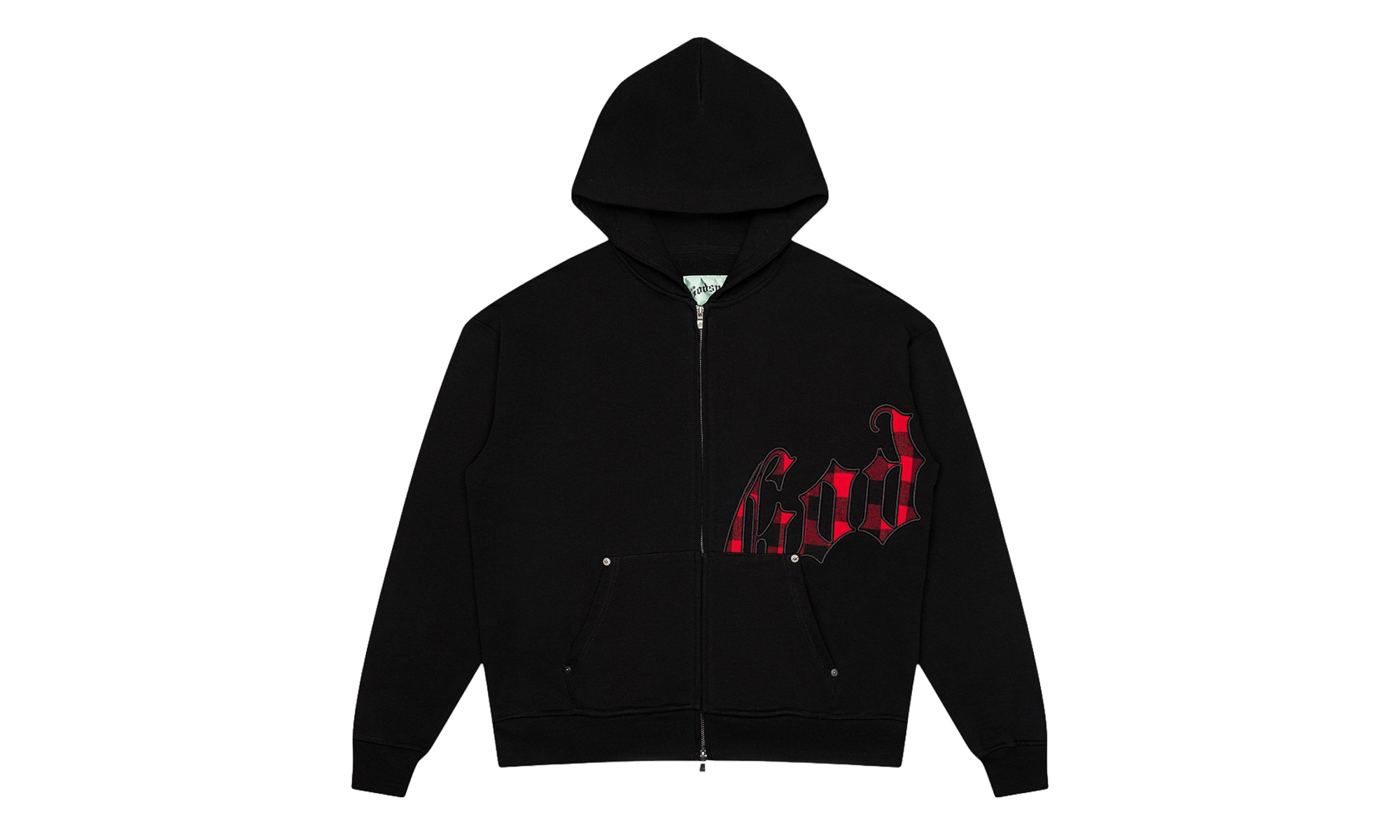 OG Logo Hoodie "Black Red Plaid" GS097