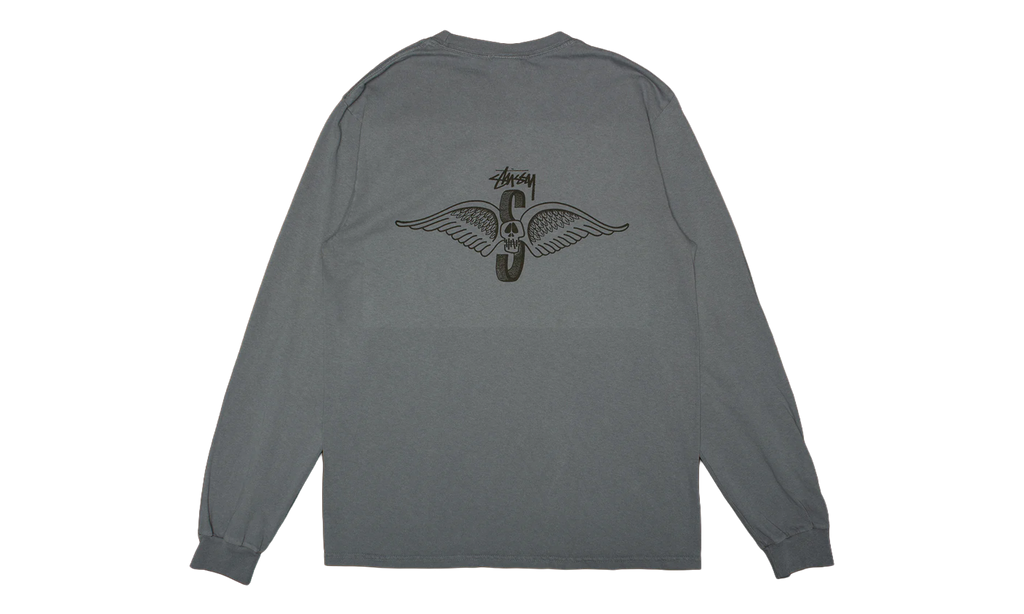 Skull Wings Pigment Dyed Long-Sleeve "Navy" STUS368