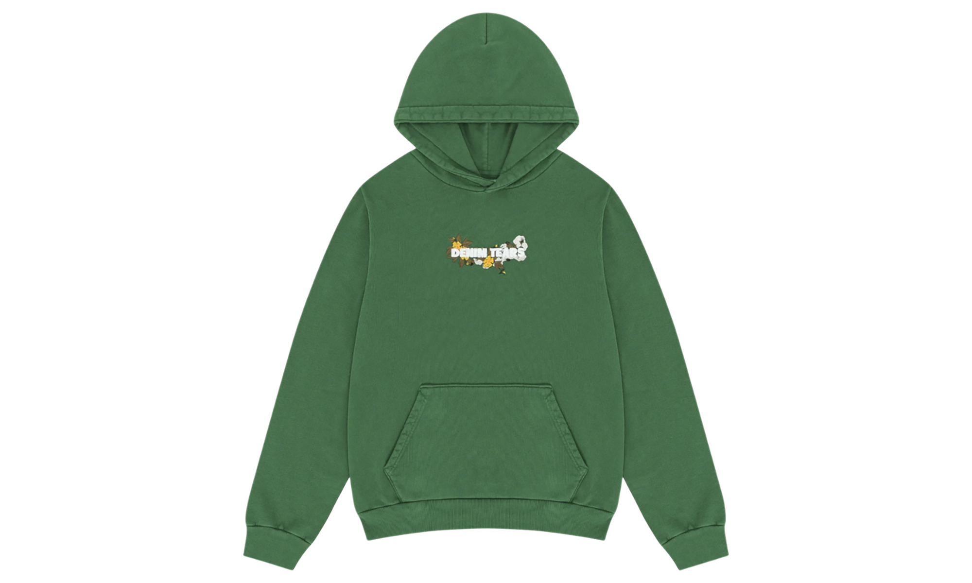 Cotton Floral Logo Hoodie "Green" DT220