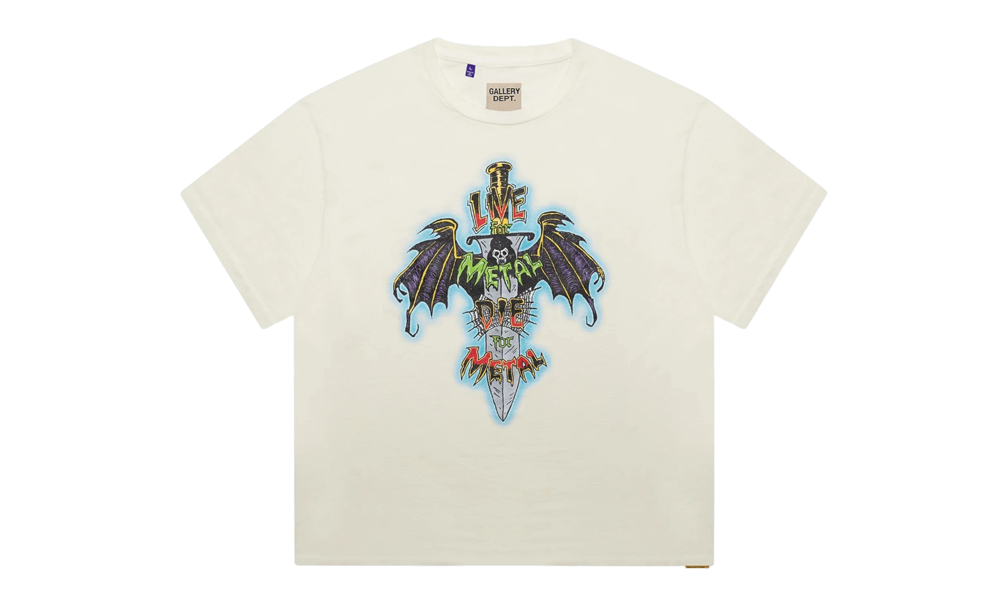 Live For Metal Short Sleeve Tee Shirt "White Multi" GD106