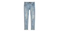 LIGHT INDIGO EMBROIDERY PUNCH P PLAID "Blue" P001 LEPP223
