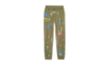 French Terry Stencil Paint Joggers "Green" P412 FMSJ222