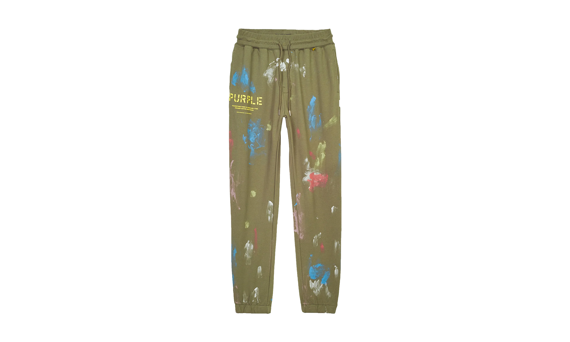 French Terry Stencil Paint Joggers "Green" P412 FMSJ222